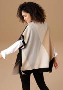 NU 20% KORTING: Aniston SELECTED Gebreide poncho met staand kraagje