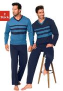 le jogger® Pyjama met contrastkleurige inzetten voor (4-delig, Set van...