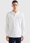 United Colors of Benetton Poloshirt met lange mouwen met splitjes opzi...