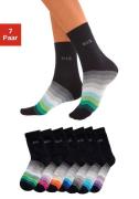 H.I.S Basic sokken met zwarte schacht (set, 7 paar)