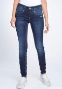 GANG Skinny fit jeans 94Nele met gekruiste riemlussen links voor