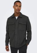 ONLY & SONS Overhemd met lange mouwen ONSASH OVR WOOLEN LOOK PKT LS SH...