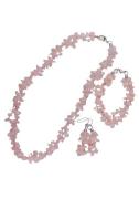 Firetti Sieradenset Collier, armband, oorhangers, roze, glans, massief...