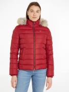 TOMMY JEANS Donsjack TJW BASIC HOODED JACKET met imitatiebont aan de c...