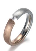 NU 20% KORTING: Firetti Ring 4,0 mm, mat/glans-look, bicolour