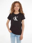 NU 20% KORTING: Calvin Klein T-shirt METALLIC MONOGRAM SLIM T-SHIRT