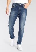 NU 20% KORTING: Bruno Banani Tapered jeans Callan Met leren badge