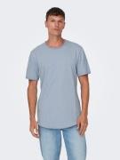 ONLY & SONS Shirt met ronde hals ONSBENNE LONGY SS TEE NF 7822 NOOS