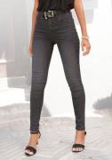 NU 20% KORTING: Lascana High-waist jeans met zichtbare knoopsluiting