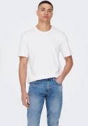 ONLY & SONS Shirt met ronde hals ONSMAX LIFE SS STITCH TEE NOOS