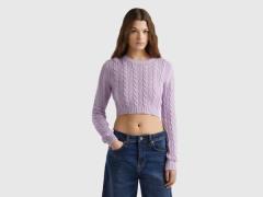 NU 20% KORTING: United Colors of Benetton Trui met ronde hals cropped