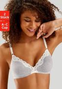 Petite fleur Bralette-bh zonder beugels van katoen met kant (Set van 2...