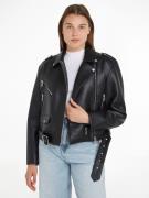 NU 20% KORTING: Calvin Klein Leren jack CLASSIC FAUX LEATHER BIKER