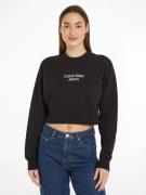 NU 20% KORTING: Calvin Klein Sweatshirt STACKED INSTITUTIONAL CREWNECK