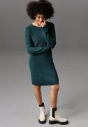 NU 25% KORTING: Aniston CASUAL Gebreide jurk met ronde hals