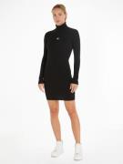 NU 20% KORTING: Calvin Klein Gebreide jurk BADGE ROLL NECK SWEATER DRE...