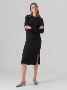 Vero Moda Gebreide jurk VMLEFILE LS BOATNECK CALF DRESS NOOS