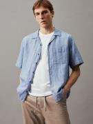 Calvin Klein Overhemd met korte mouwen LINEN COTTON STRIPE S/S SHIRT