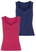 Vivance Shirttop met hartvormig decolleté (Set van 2)