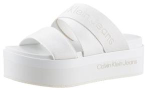 NU 20% KORTING: Calvin Klein Slippers FLATFORM SANDAL WEBBING IN MR