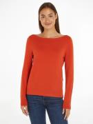 Tommy Hilfiger Gebreide trui CO JERSEY STITCH BOAT-NK SWEATER met tomm...