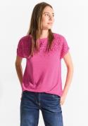 NU 20% KORTING: Cecil Shirt met korte mouwen met broderie anglaise