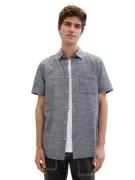 Tom Tailor Denim Overhemd met korte mouwen in gemêleerde look