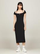 NU 20% KORTING: TOMMY JEANS Jerseyjurk TJW MIDI BADGE RIB DRESS EXT