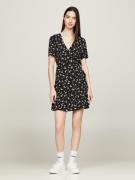 NU 20% KORTING: TOMMY JEANS Wikkeljurk TJW FLORAL RUFFLE WRAP DRESS