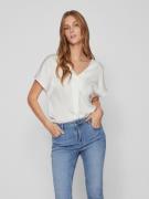 Vila Shirt met V-hals VIELLETTE V-NECK S/S SATIN TOP - NOOS