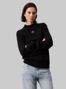 Calvin Klein Trui met staande kraag WOVEN LABEL LOOSE SWEATER