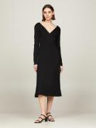 Tommy Hilfiger Wikkeljurk F&F WRAP MIDI DRESS LS