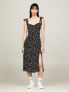 TOMMY JEANS Blousejurk TJW MIDI FLORAL RUFFLE DRESS