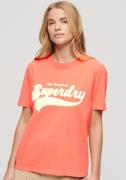 NU 20% KORTING: Superdry Shirt met print RETRO FLOCK RELAXED T SHIRT