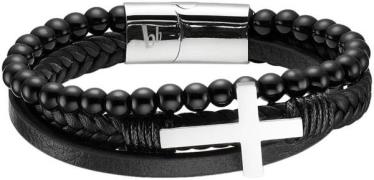 Bruno Banani Leren armband Sieraad cadeau armband kruis, B4098B/20/00/...