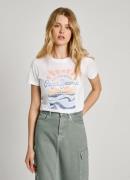 NU 20% KORTING: Pepe Jeans T-shirt PJ-ESHA met grote, zomerse print op...