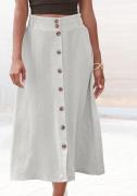 Lascana Midirok met knoopsluiting, linnen rok, zomerrok