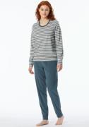 NU 20% KORTING: Schiesser Pyjama "Casual Essentials" met contrastbeleg...