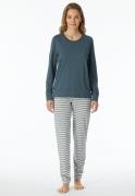 NU 20% KORTING: Schiesser Pyjama "Casual Essentials" met gestreepte br...