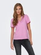 NU 20% KORTING: Only Shirt met V-hals ONLBENITA S/S V-NECK TOP JRS