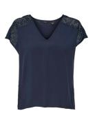 NU 20% KORTING: Vero Moda Shirt met V-hals VMRUSK LACE V-NECK SS TOP W...