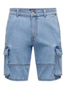 NU 20% KORTING: ONLY & SONS Cargoshort ONSCAM STAGE CARGO LBD0498 DNM ...