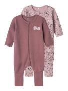 NU 20% KORTING: Name It Pyjama NBFNIGHTSUIT 2P ZIP FF GRAPE FLOWER NOO...