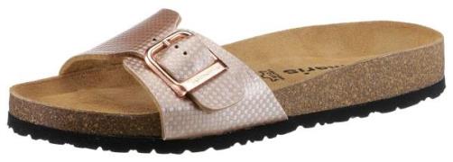 Tamaris Slippers zomerschoen, slippers in metallic-look