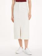 NU 20% KORTING: Tommy Hilfiger Kokerrok MIDI STRAIGHT SKIRT HW ECRU