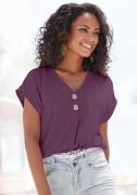 Lascana Blouse zonder sluiting met modieuze knopen, luchtige korte mou...