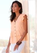 NU 20% KORTING: Lascana Blouse met ruches met korte mouwen, zomerse bl...