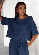 Lascana Shirt met 3/4-mouwen Loungeshirt van zacht breiwerk, loungewea...