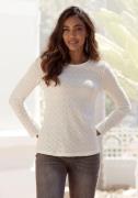 NU 20% KORTING: Vivance Shirt met lange mouwen met modieus ajourpatroo...