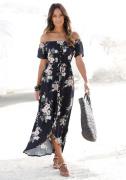 NU 20% KORTING: Lascana Maxi-jurk in trendy vokuhila-snit en carmen-ha...